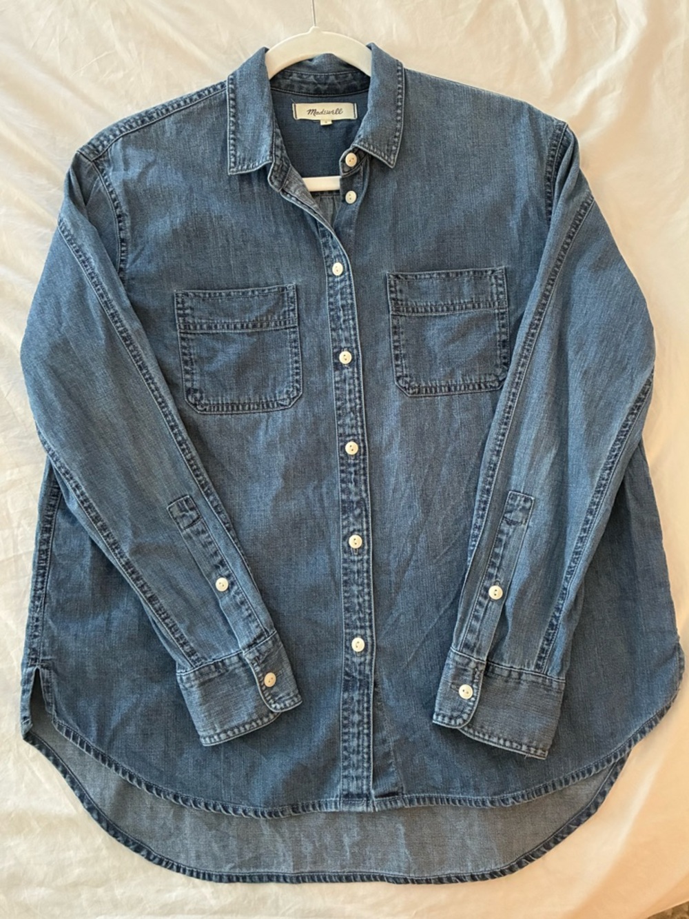 Madewell Classic Denim Blue Women’s Button-Up Shirt 100% Cotton